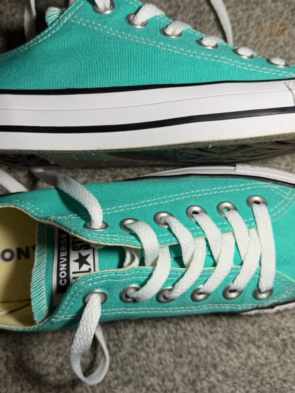 Converse Low Top Sneakers - Teal with White - Picture 6 of 14